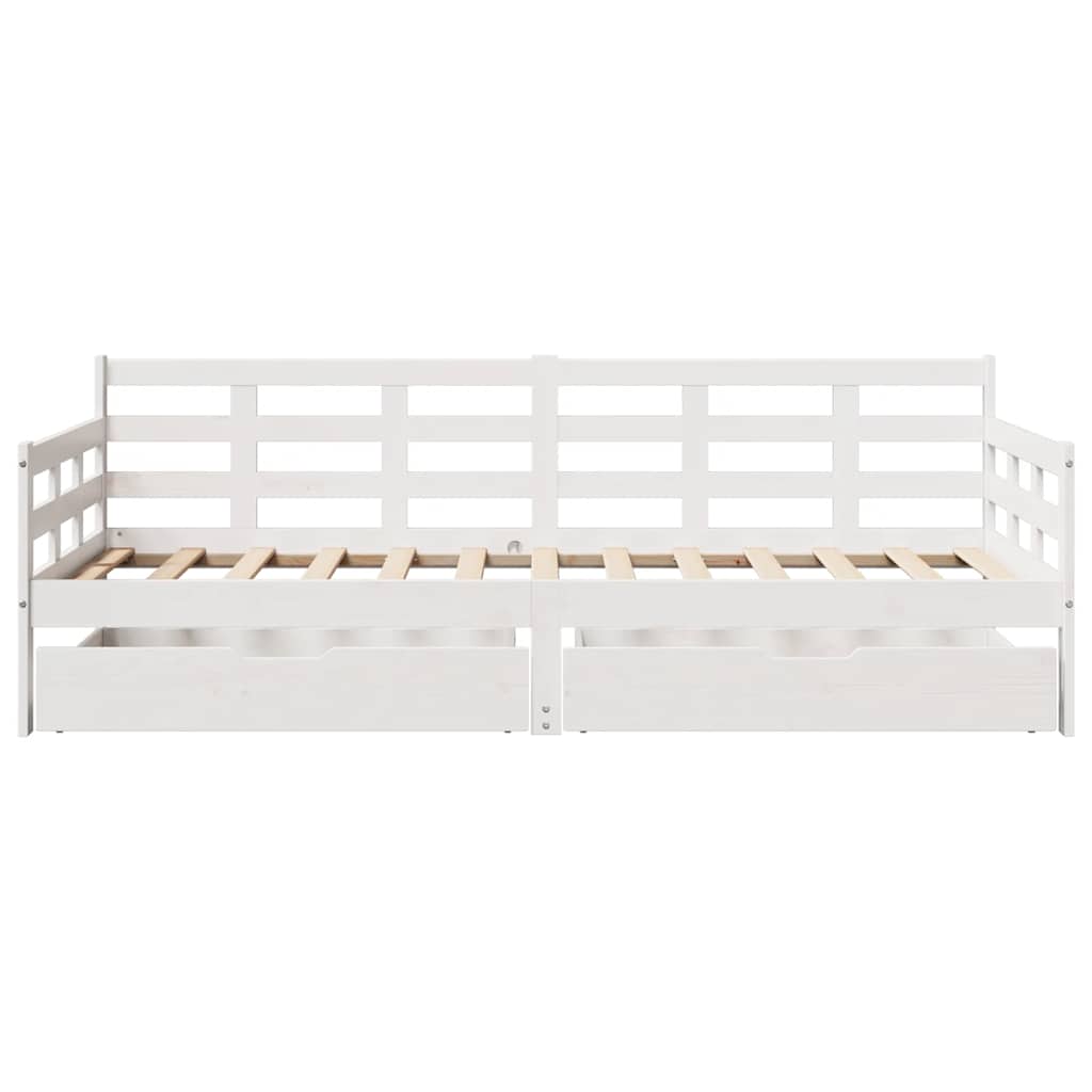 Sofá-cama com gavetas 80x200 cm madeira de pinho maciça