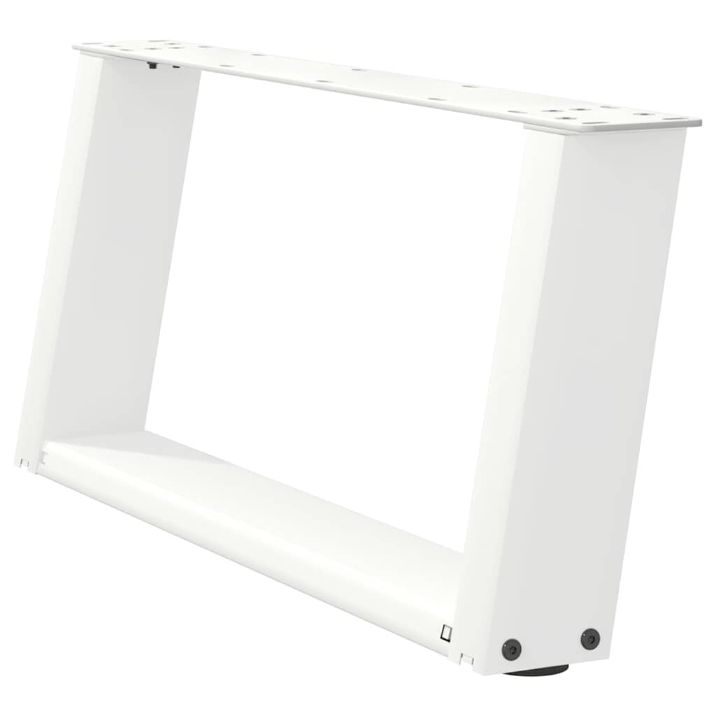 Pés para mesa de centro em formato de u, 2 peças, branco, 60x(30-31) cm, aço