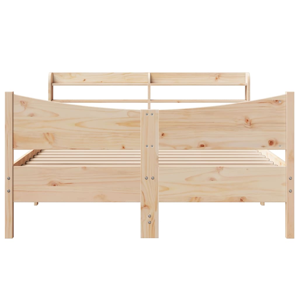 Estrutura de cama c/ cabeceira 150x200 cm pinho maciço
