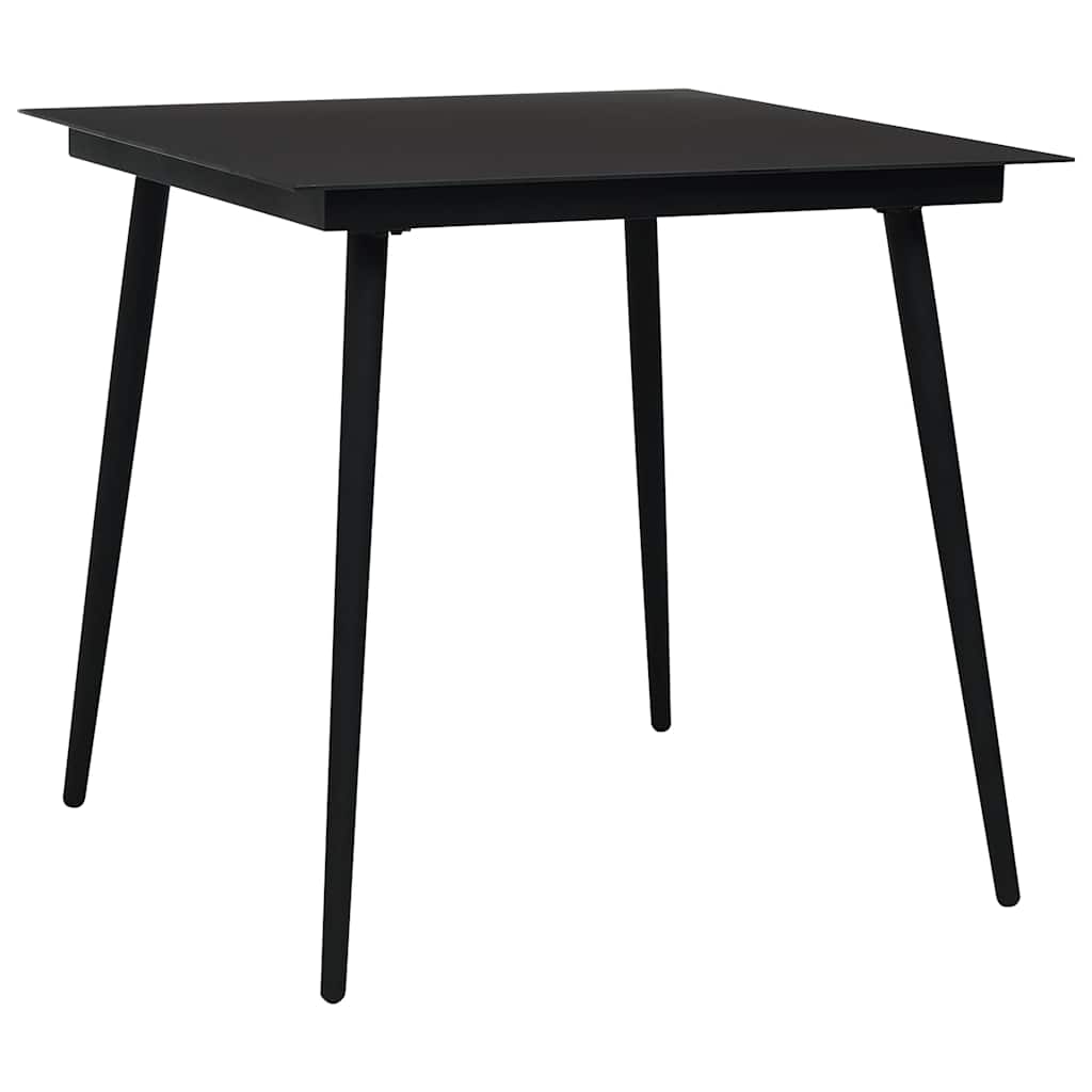 5 Pcs conjunto de jantar para jardim vime de PVC preto