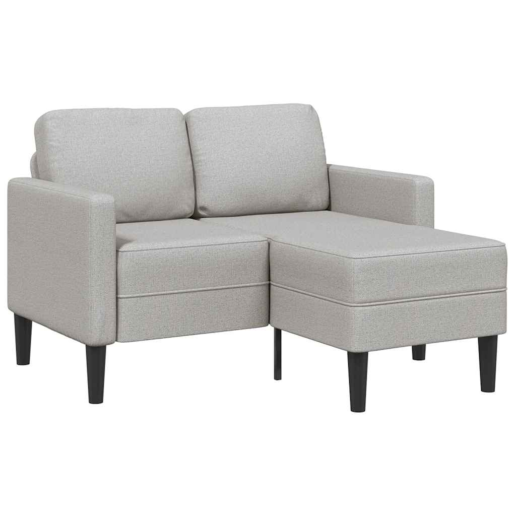 Sofá 2 lugares com chaise em l 125 cm tecido cinzento nublado