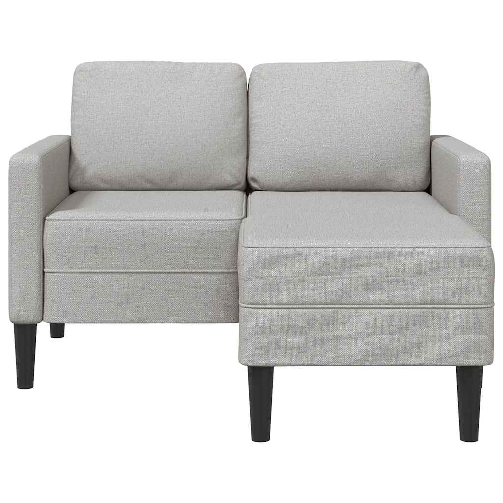 Sofá 2 lugares com chaise em l 125 cm tecido cinzento nublado