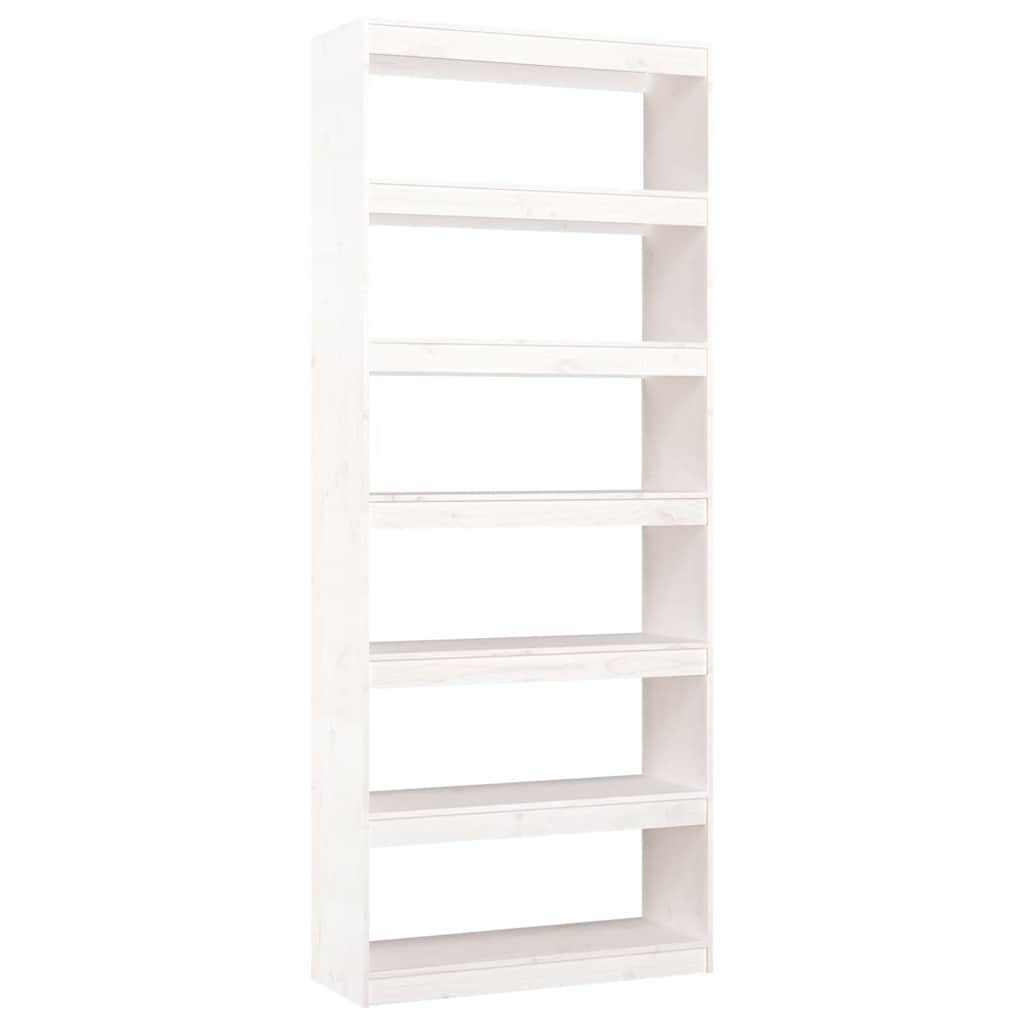 Estante/divisória 80x30x199,5 cm madeira de pinho maciça branco