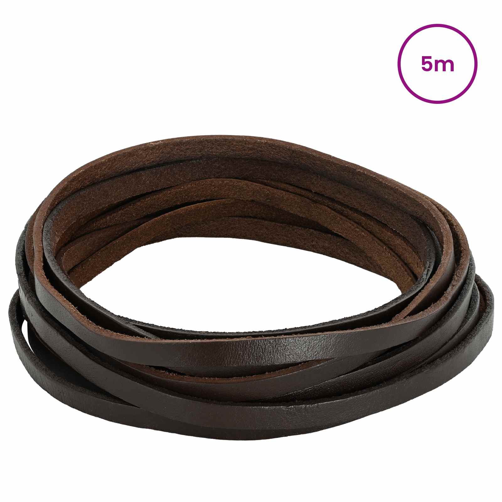 Pulseira de couro marrom escuro 500 x 0,8 cm couro