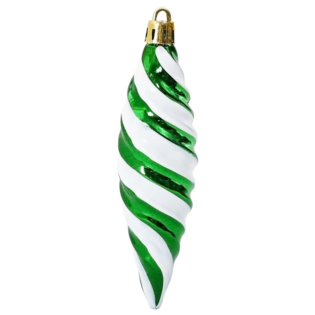 Bola espiral de natal 40 unid. verde 3 x 11 cm plástico leds