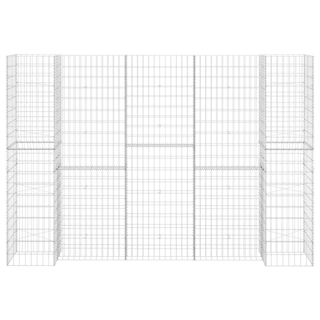 Gabião em forma de h fio de aço 260x40x180 cm
