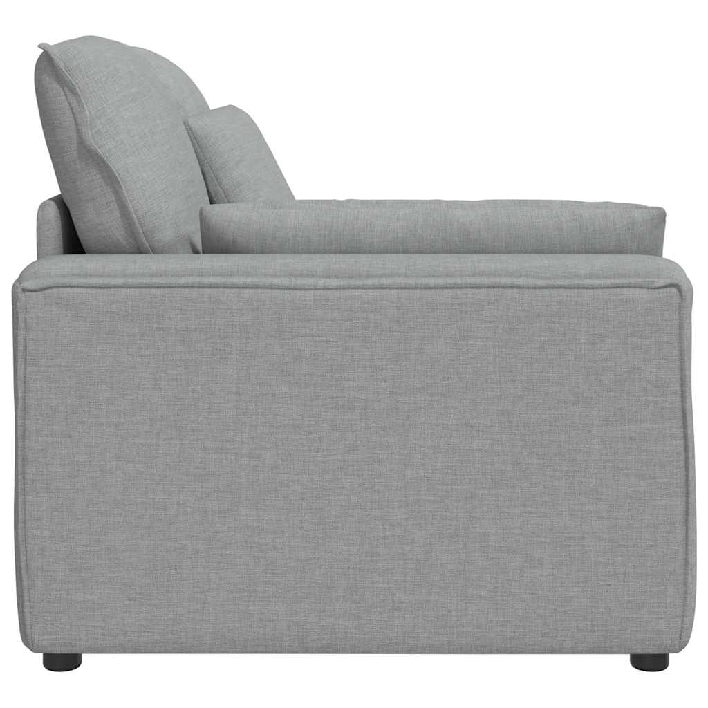 Módulo de extremidade de apoio de braço para sofá modular com almofadas, cinza claro, 100 cm