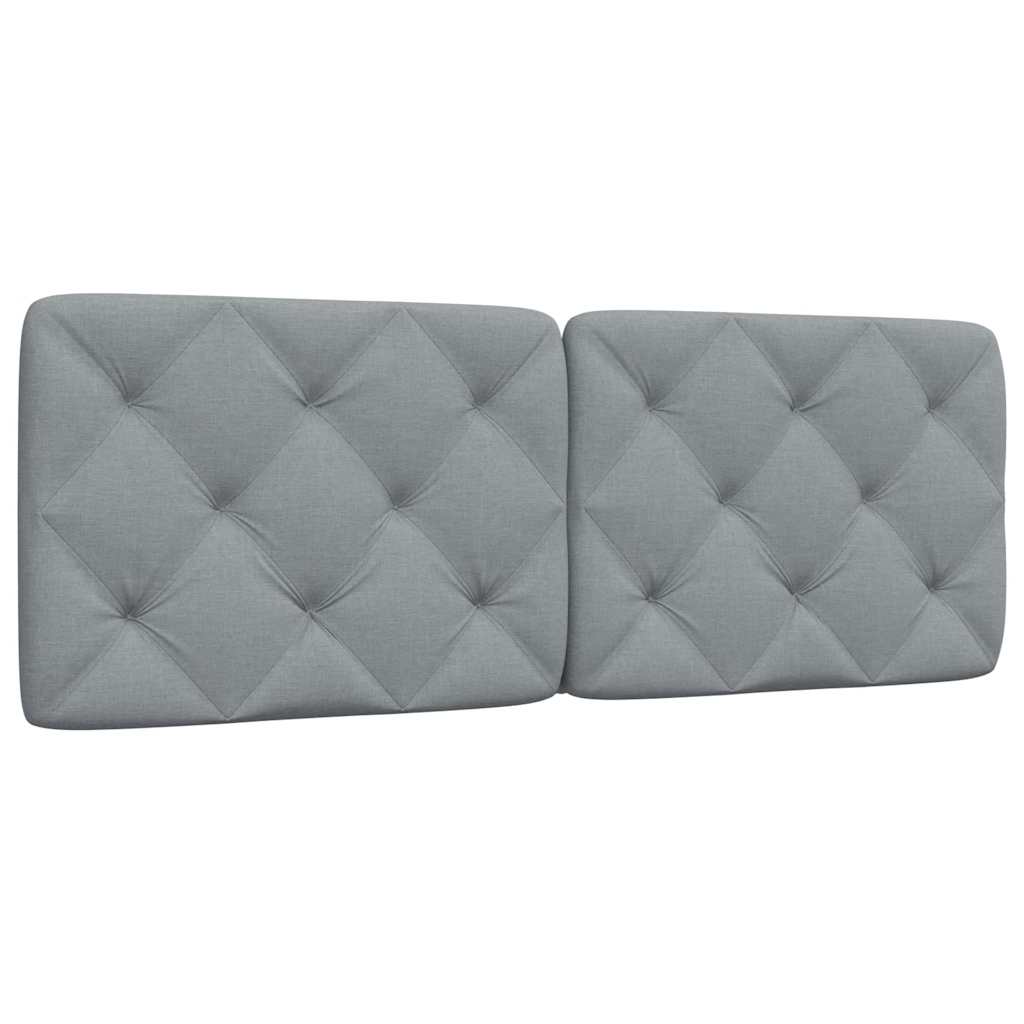 Almofadão de cabeceira 140 cm tecido cinzento-claro