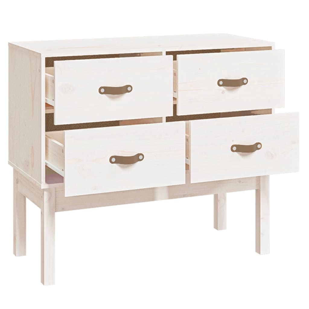 Mesa consola 90x40x78 cm madeira de pinho maciça branco