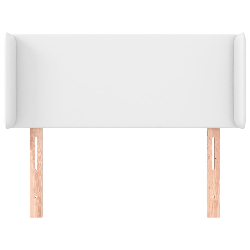Cabeceira de cama c/ abas couro artificial 93x16x78/88cm branco