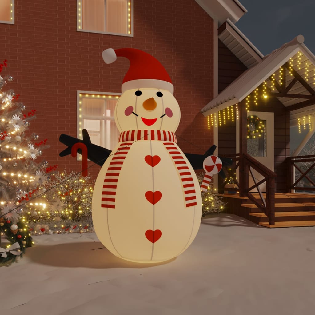 Boneco de neve inflável com leds 300 cm