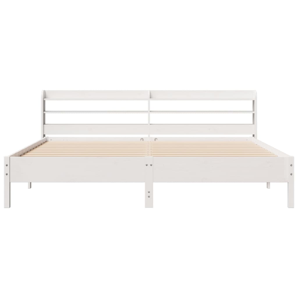 Cama sem colchão 180x200 cm madeira de pinho maciça branco