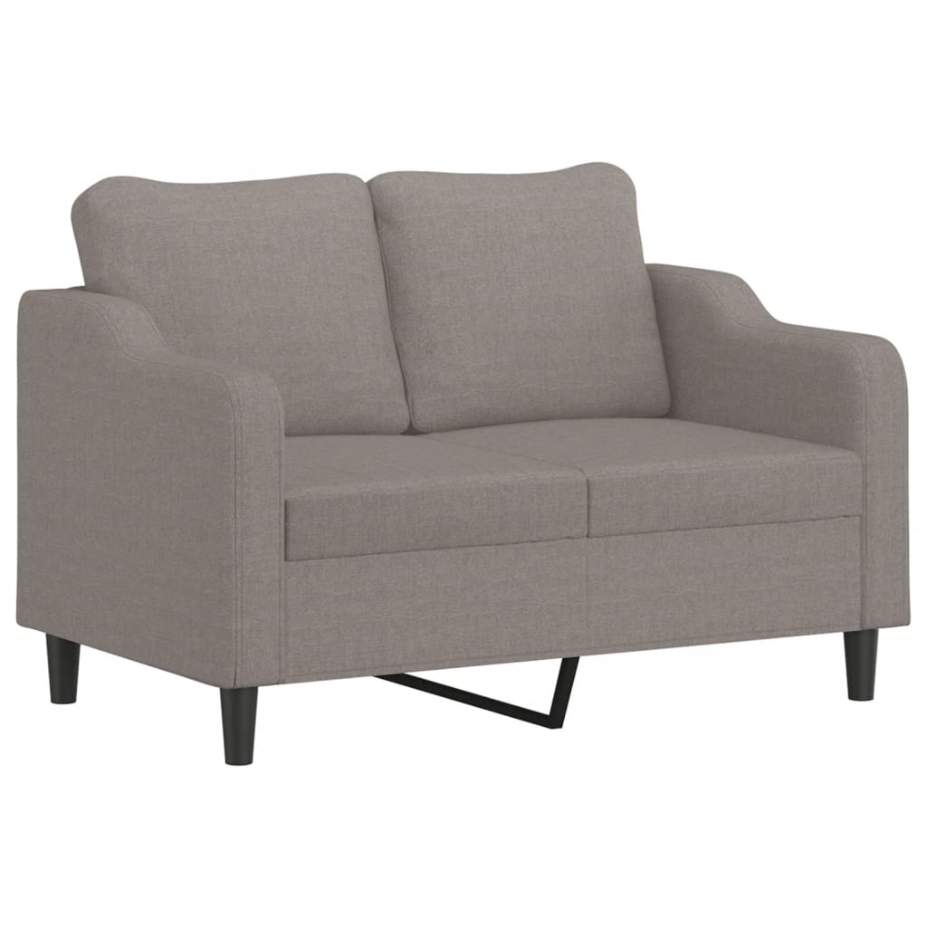 2 Pcs conjunto de sofás com almofadas tecido cinza-acastanhado