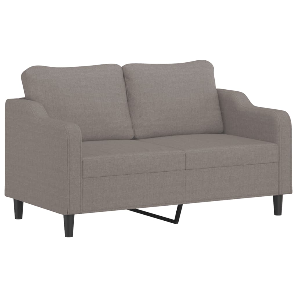 2 Pcs conjunto de sofás com almofadas tecido cinza-acastanhado