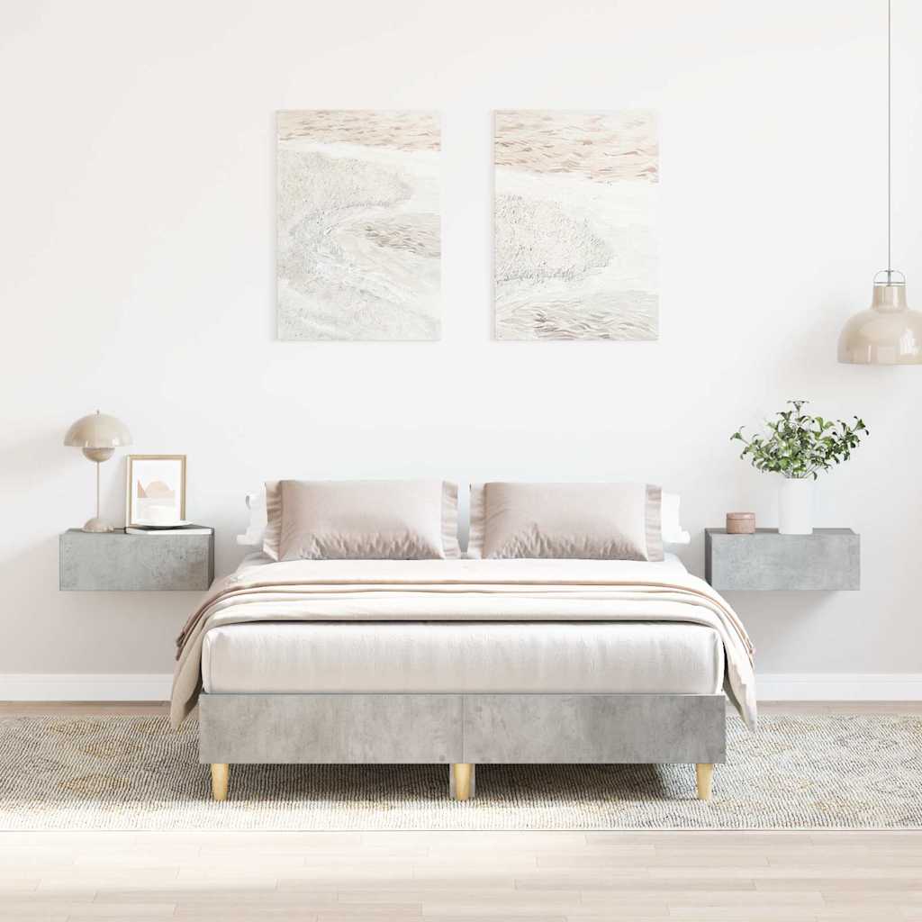 Estrutura de cama sem colchão 135x190 cm cinza cimento