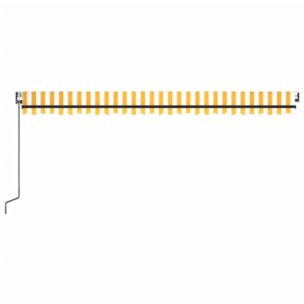 Toldo autom. LED e sensor de vento 500x350 cm amarelo/branco