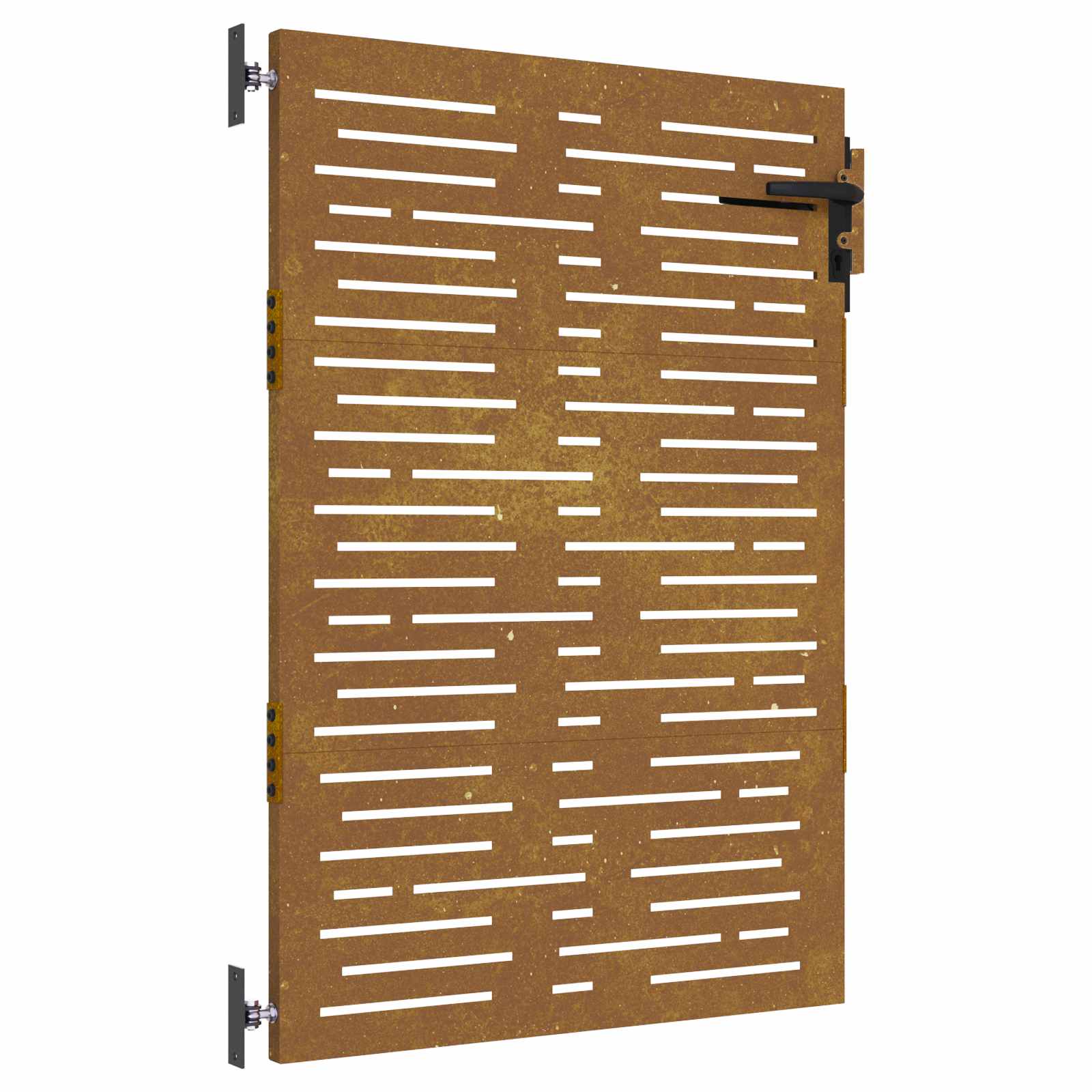 Portão de jardim 85x150 cm aço corten design quadrados