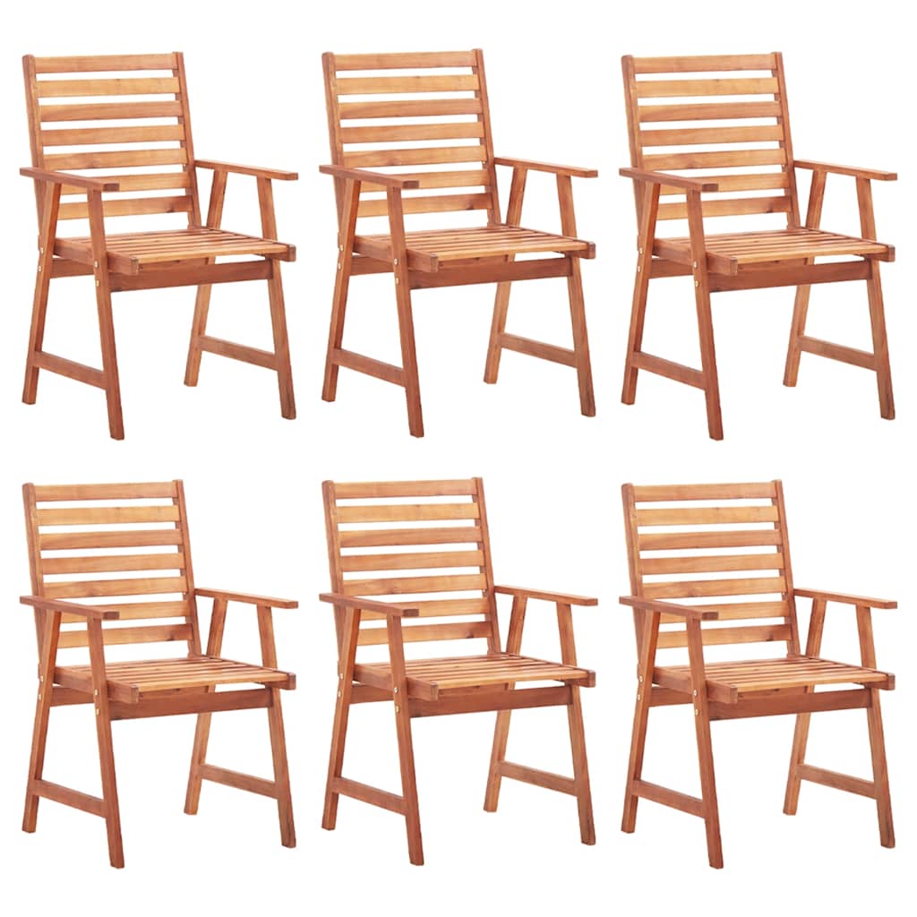 Cadeiras de jantar p/ jardim 6 pcs c/ almofadões acácia maciça