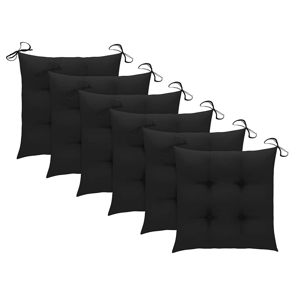 Cadeiras de jantar p/ jardim 6 pcs c/ almofadões acácia maciça