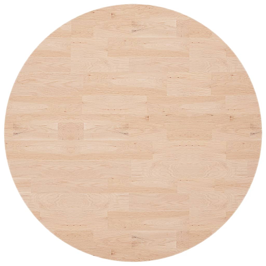 Tampo de mesa redondo ø90x4 cm carvalho maciço não tratado