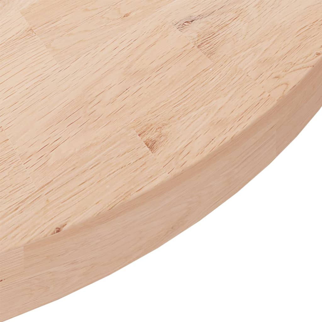 Tampo de mesa redondo ø90x4 cm carvalho maciço não tratado
