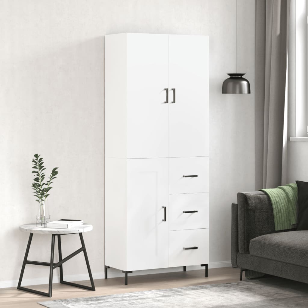Armário alto 69,5x34x180 cm derivados de madeira branco