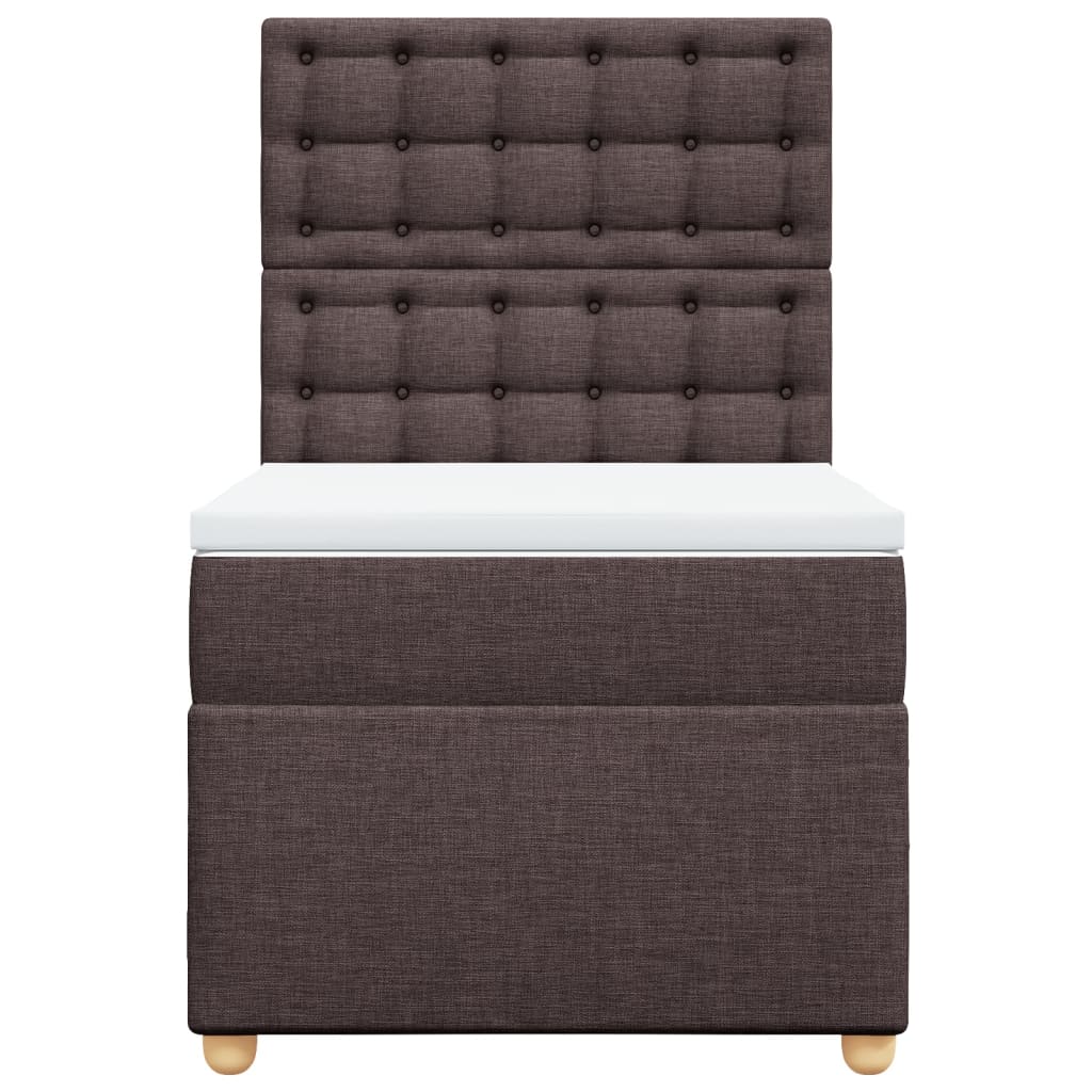 Cama com molas/colchão 90x190 cm tecido castanho-escuro
