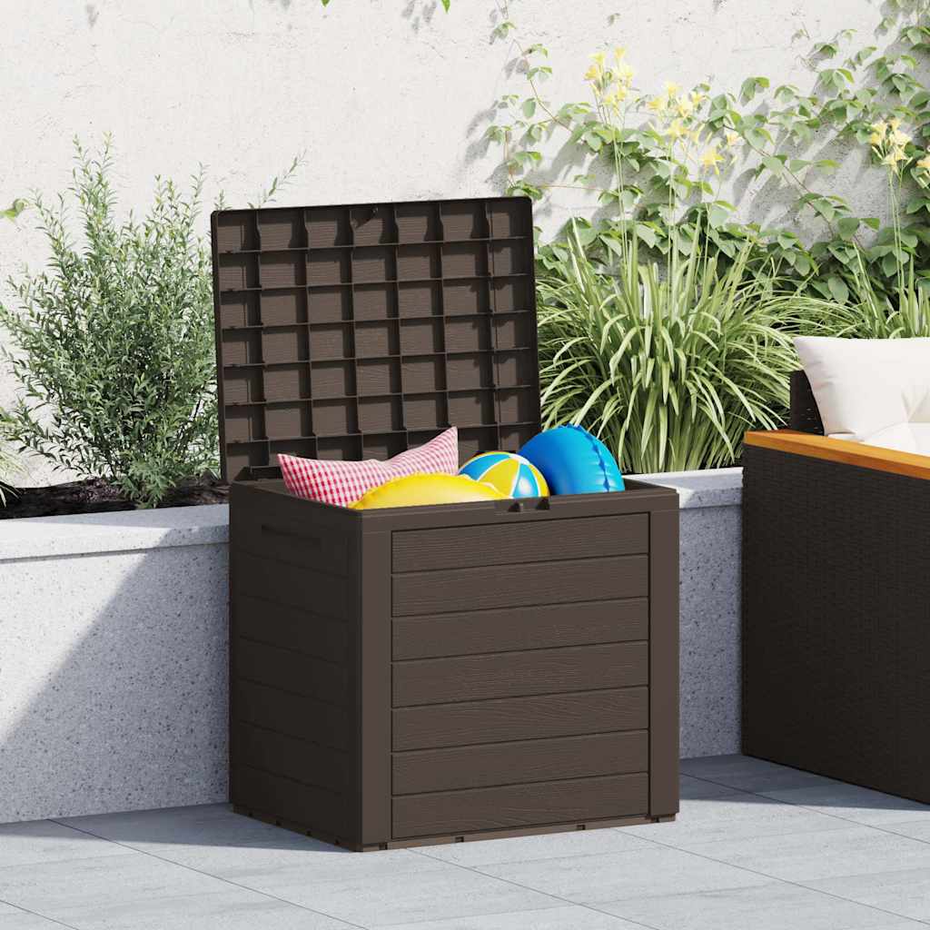 Caixa arrumação p/ jardim 58,5x46x55 cm polipropileno castanho