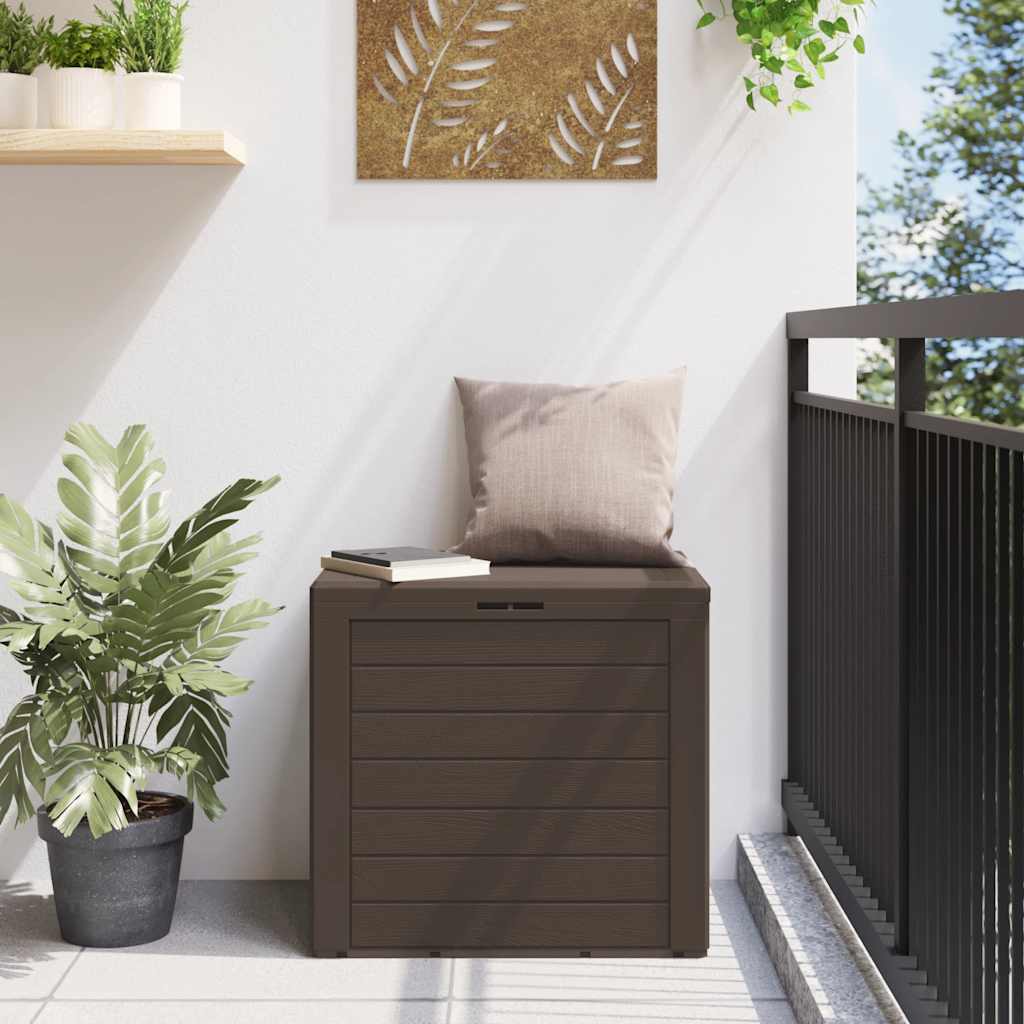 Caixa arrumação p/ jardim 58,5x46x55 cm polipropileno castanho