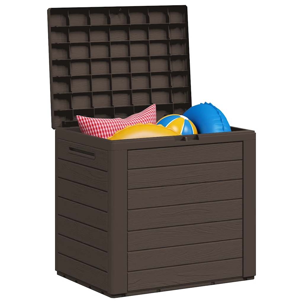 Caixa arrumação p/ jardim 58,5x46x55 cm polipropileno castanho