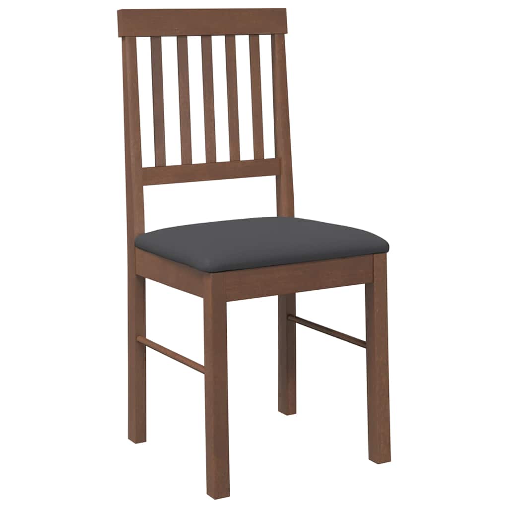 Cadeiras de jantar com almofadões 2 pcs madeira maciça castanho