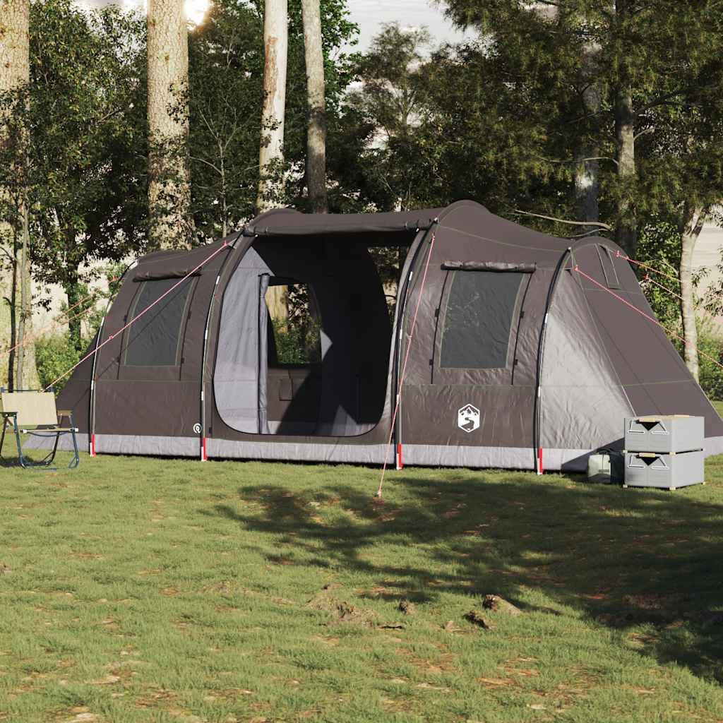 Tenda de campismo túnel para 4 pessoas impermeável castanho