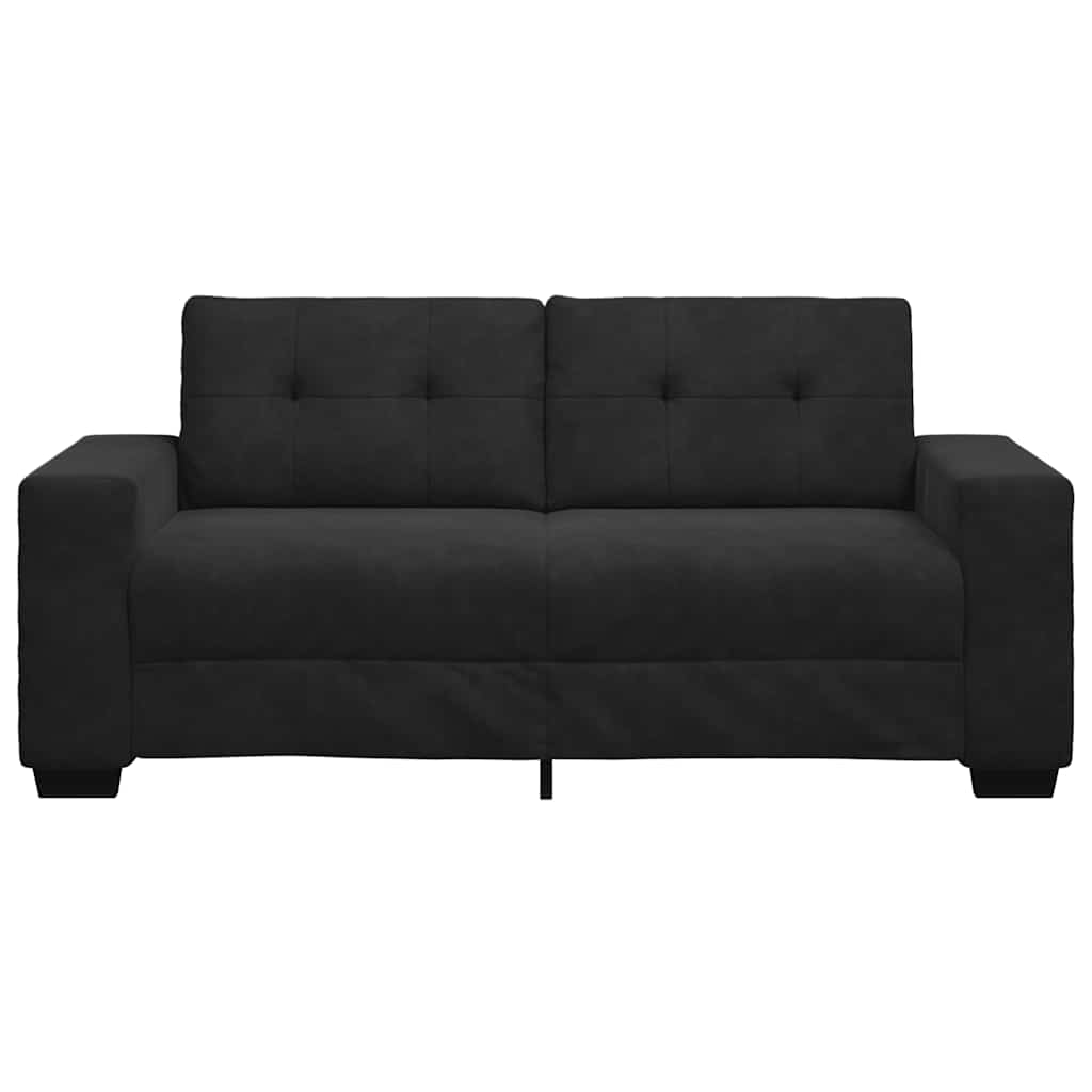 Sofá de dois lugares, preto, 180x77x82 cm, em veludo
