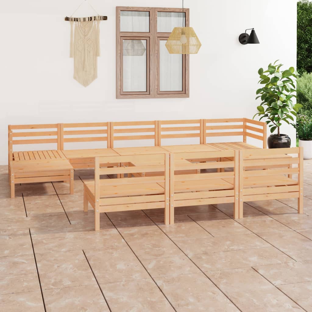 11 Pcs conjunto lounge de jardim pinho maciço