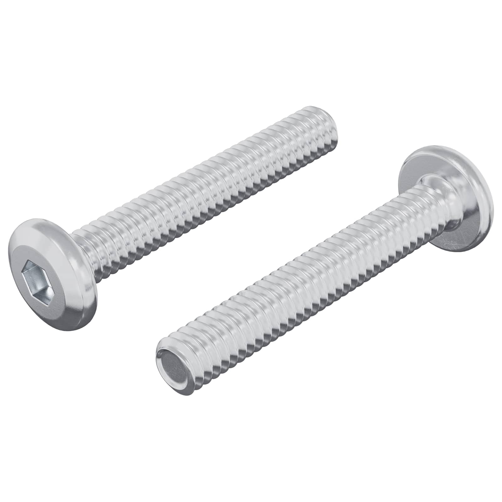 Parafuso de trava liso 2 unid. prateado m6 x 35 mm aço
