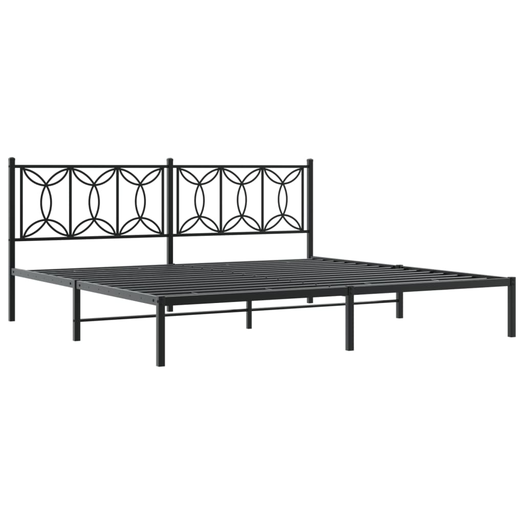 Estrutura de cama com cabeceira 193x203 cm metal preto