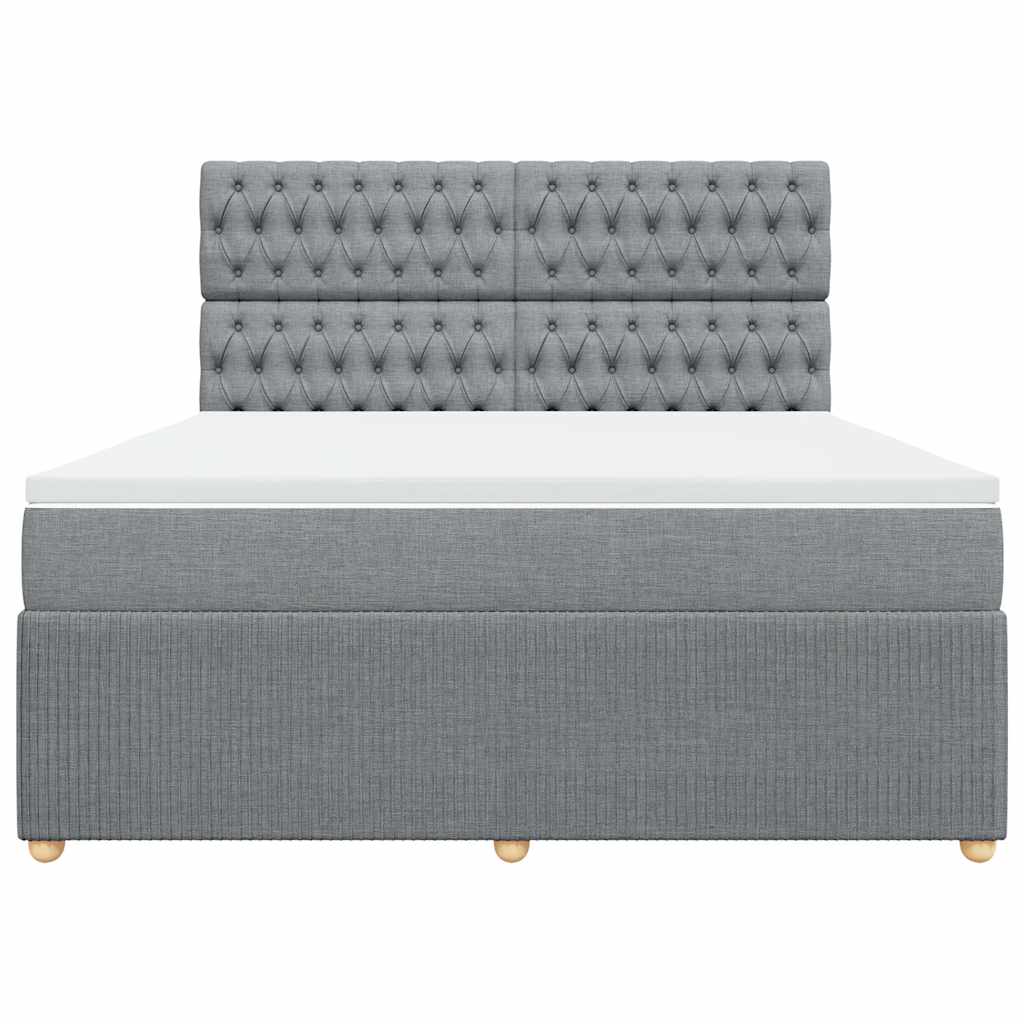 Cama com molas/colchão 180x200 cm tecido cinzento-claro