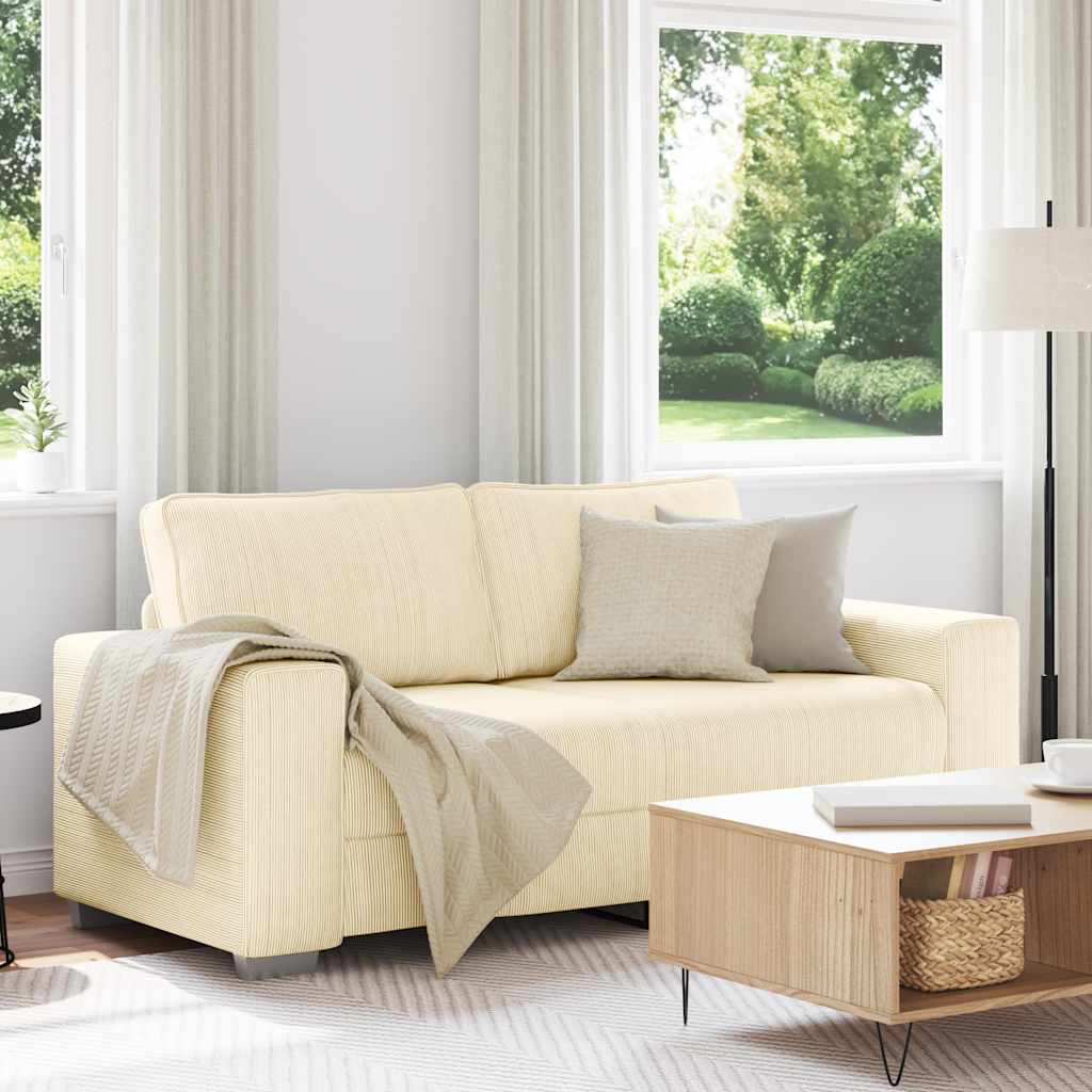 Sofá-luvas 180x77x82 cm tecido corduroy creme