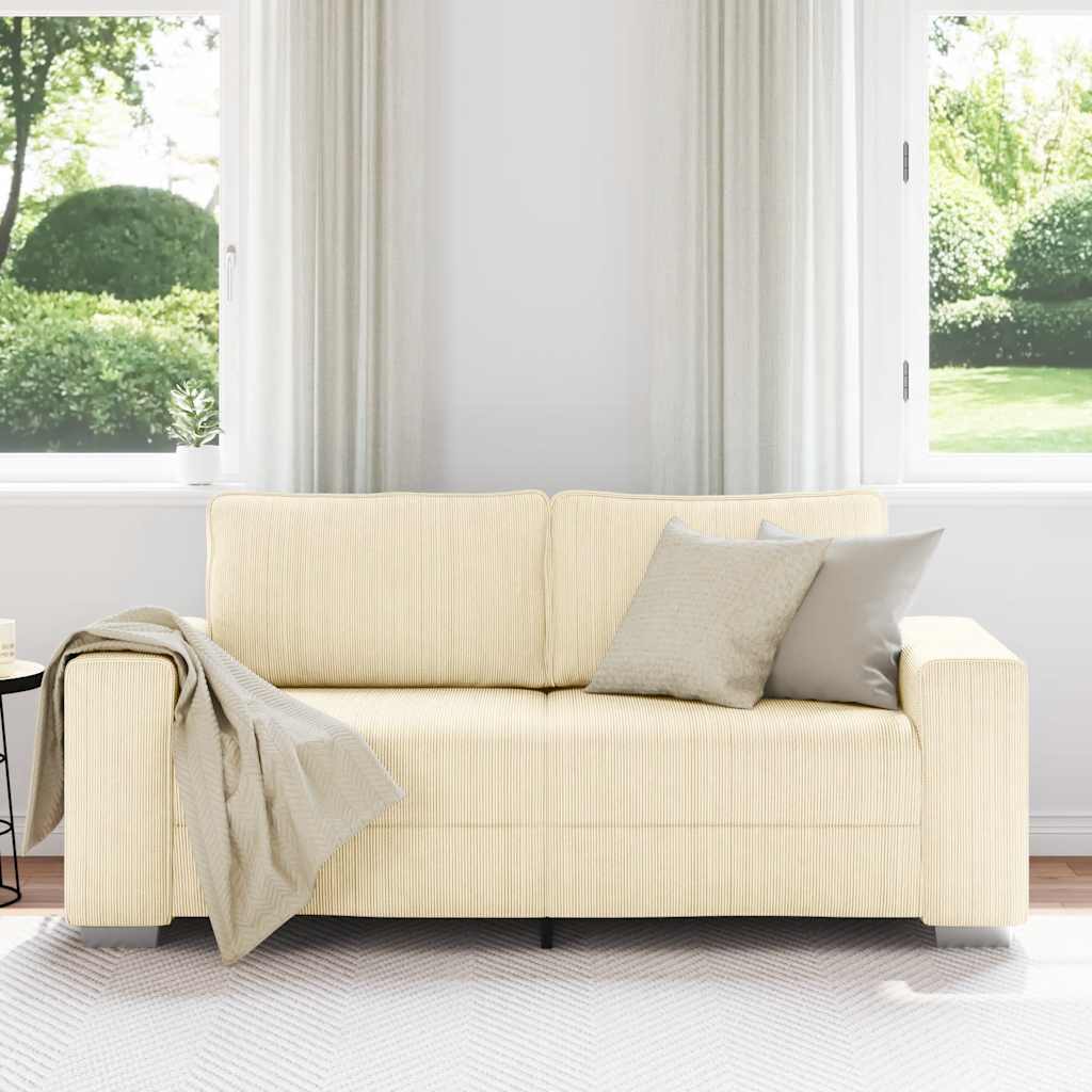 Sofá-luvas 180x77x82 cm tecido corduroy creme