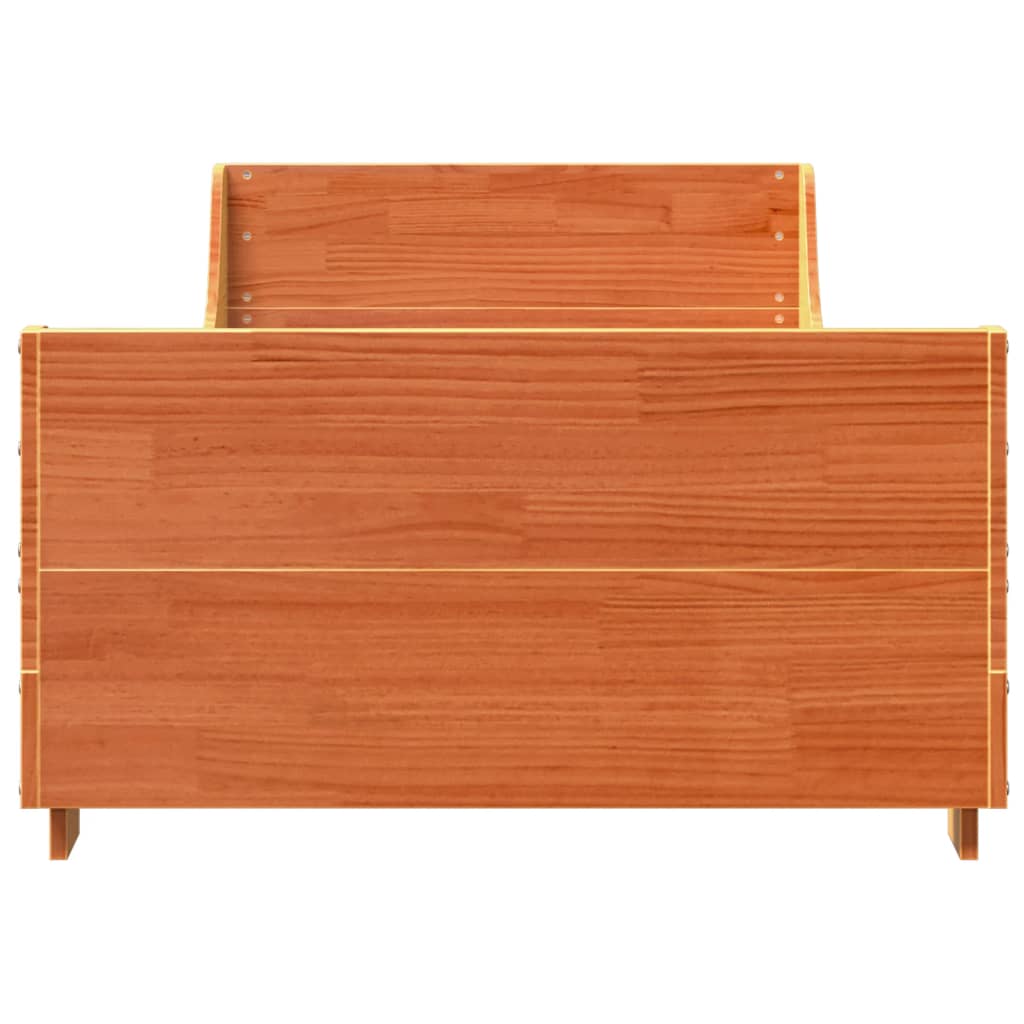 Cama sem colchão 90x190 cm madeira de pinho maciça castanho-mel