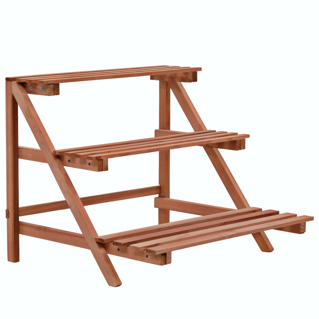 Suporte para plantas de 3 níveis madeira de cedro 48x45x40 cm