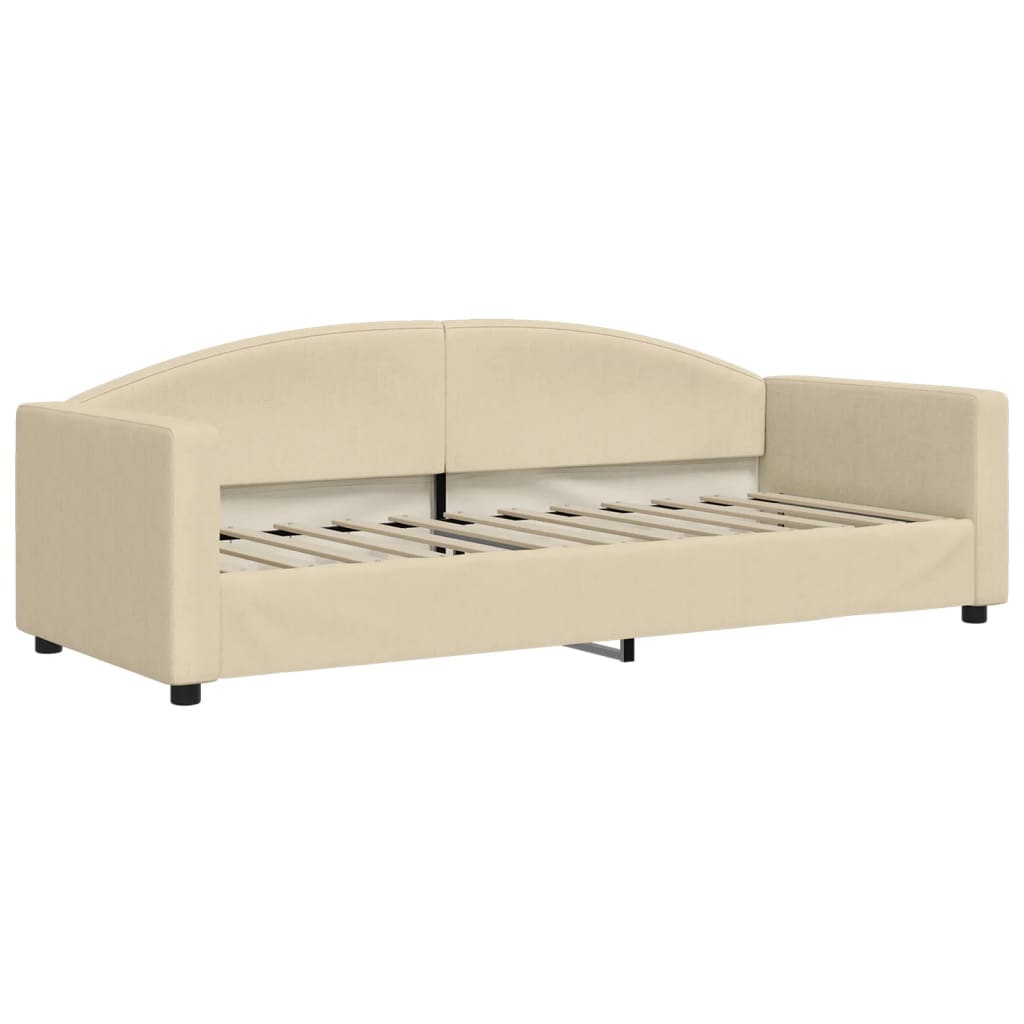 Sofá-cama c/ gavetão e colchões 80x200 cm tecido cor creme