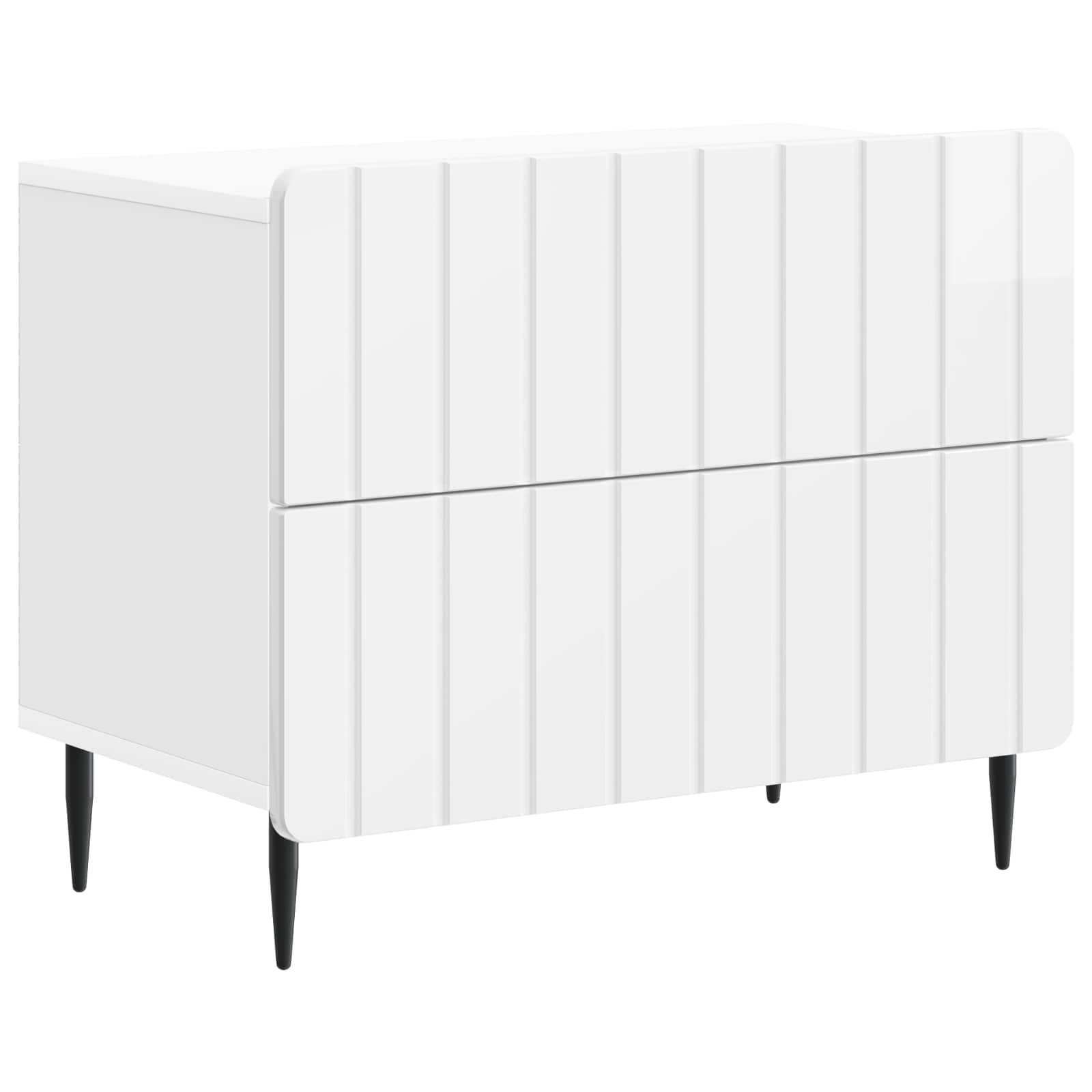 Armário de cabeceira branco brilhante 62 x 34,5 x 49,5 cm