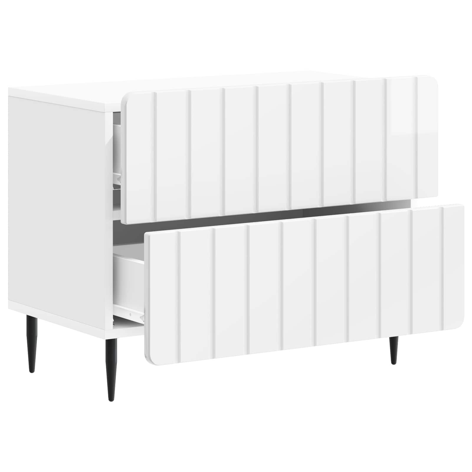 Armário de cabeceira branco brilhante 62 x 34,5 x 49,5 cm