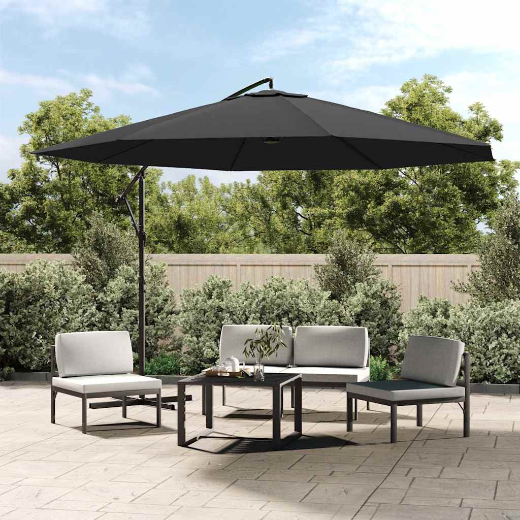 Guarda-sol cantilever com poste de alumínio 350 cm antracite
