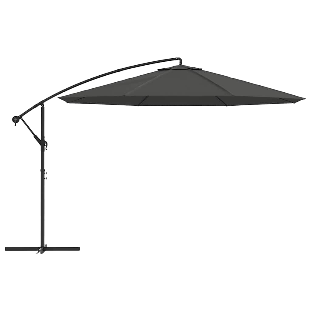 Guarda-sol cantilever com poste de alumínio 350 cm antracite