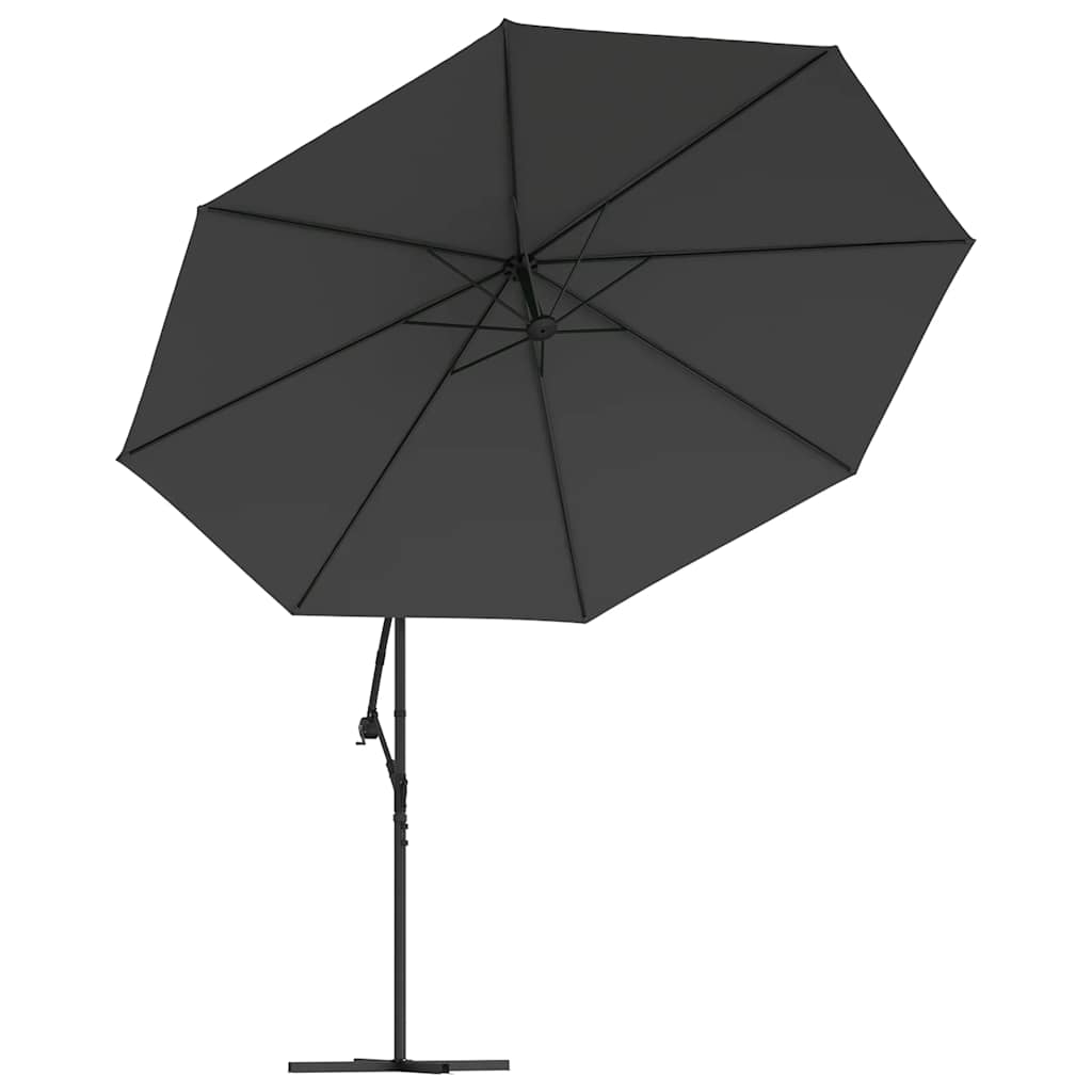Guarda-sol cantilever com poste de alumínio 350 cm antracite