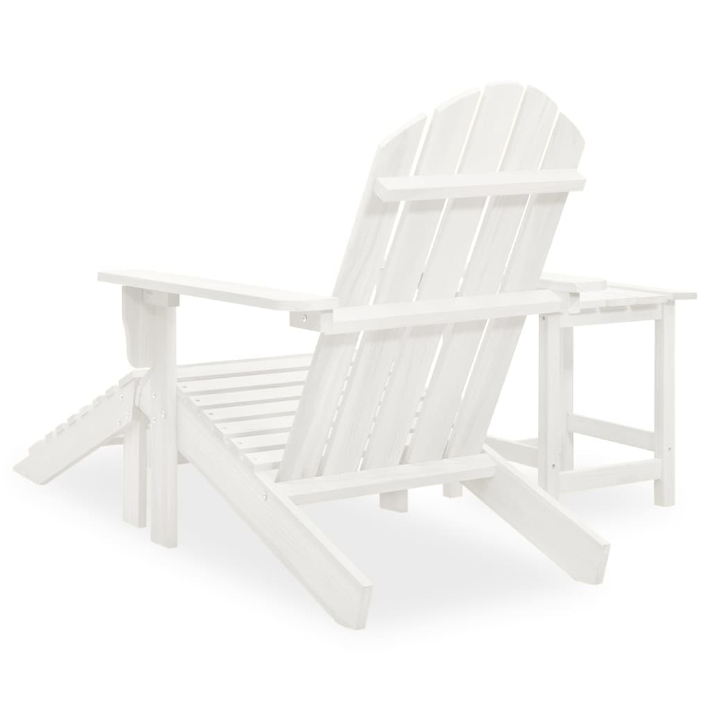 Cadeira de jardim adirondack c/ otomano e mesa abeto branco