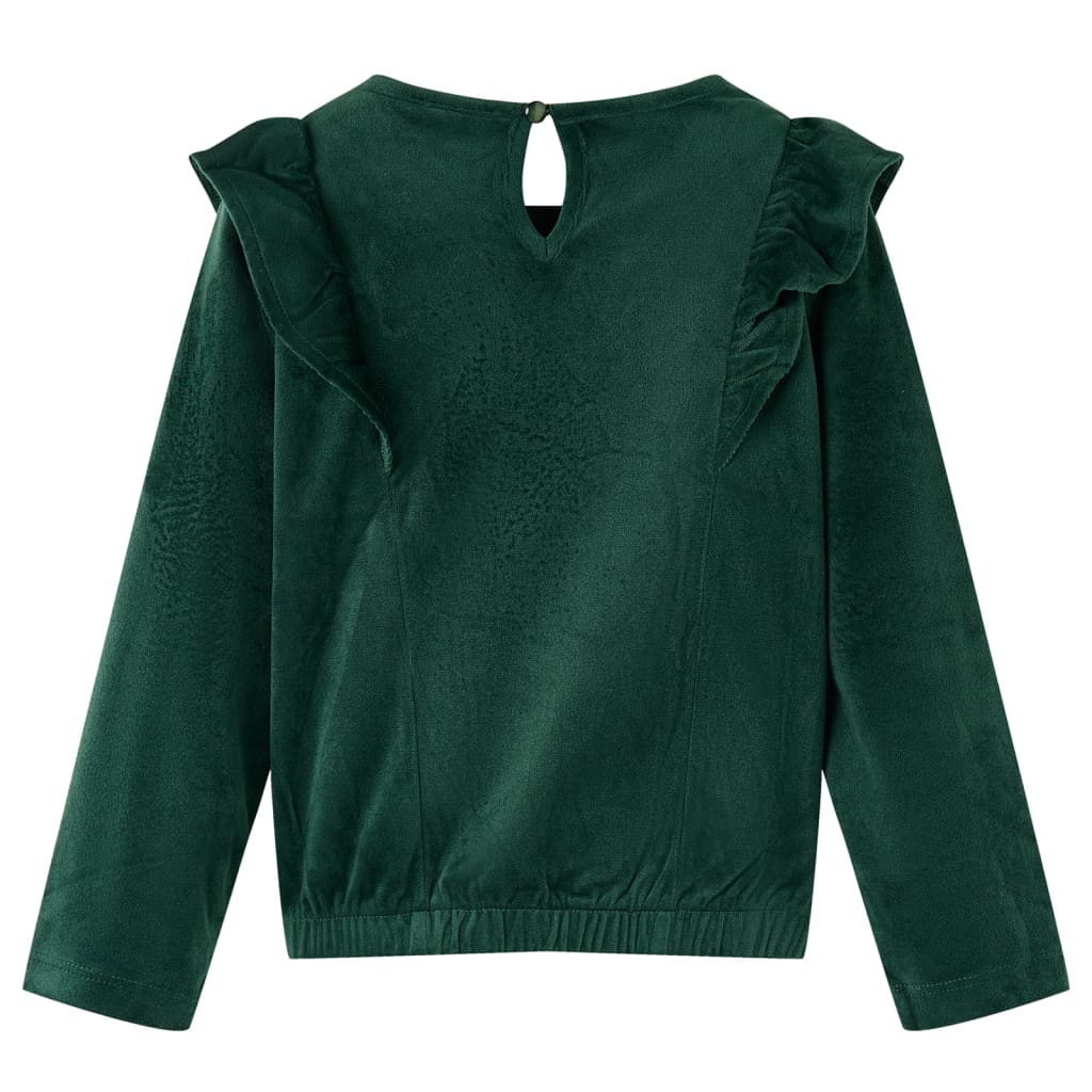 Blusa para criança com folhos verde-escuro 116