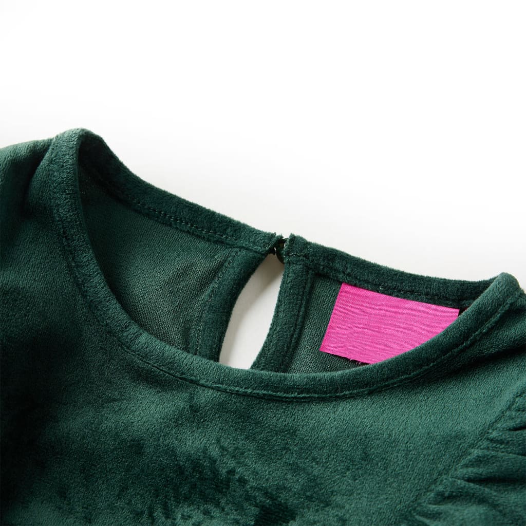 Blusa para criança com folhos verde-escuro 116